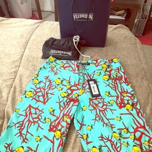 Vilebrequin small meia swim trunk Coral fish print